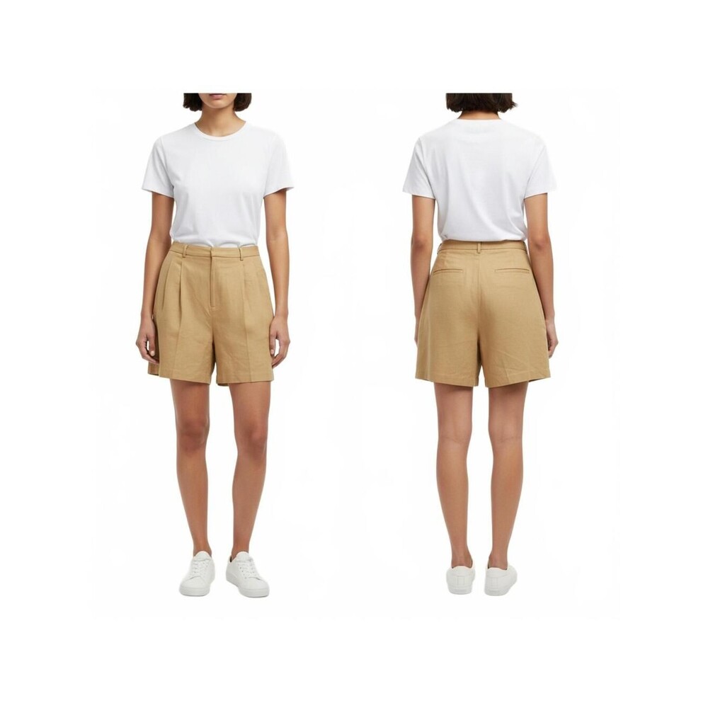 Steve Madden XL Pleated High Waist Shorts Career Casual Khaki